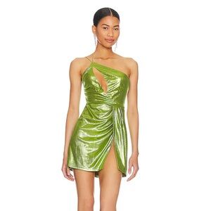 Superdown Claudette Cut Out Dress in Green Size Small
